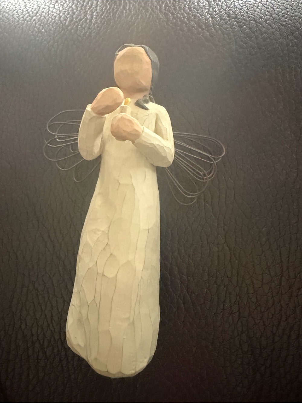 Willow Tree Cream Angel Figurine - Handcrafted Home Art Angel of warmth